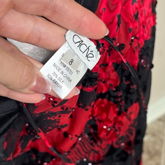 Vintage Cache floral silk dress size 8 - Picture 8 of 8